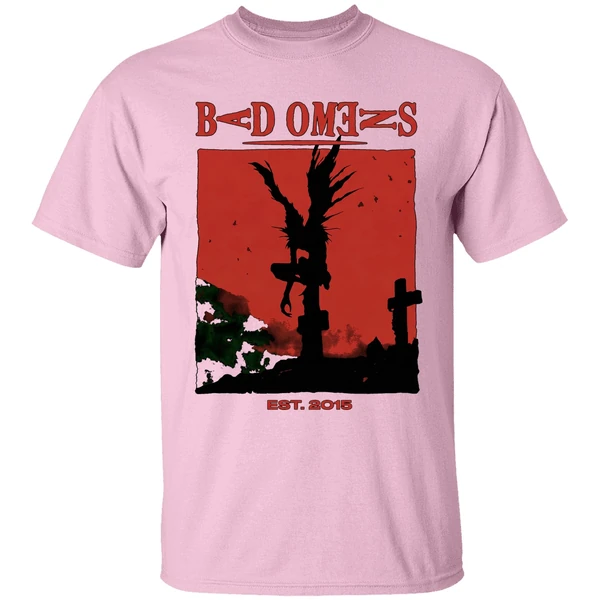bad omens shinigami shirt lightpink