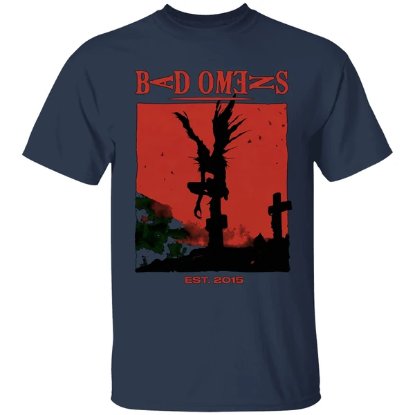 bad omens shinigami shirt navy