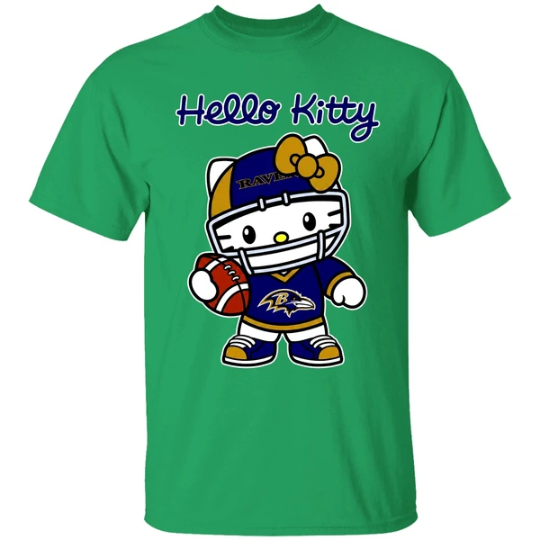 Baltimore Ravens Hello Kitty Shirt - Image 2