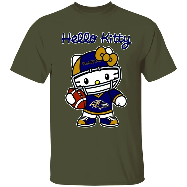 Baltimore Ravens Hello Kitty Shirt - Image 4