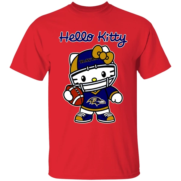 Baltimore Ravens Hello Kitty Shirt - Image 7