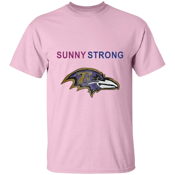Baltimore Ravens Sunny Strong Cancer Awareness Hand Draw Shirt - Image 2