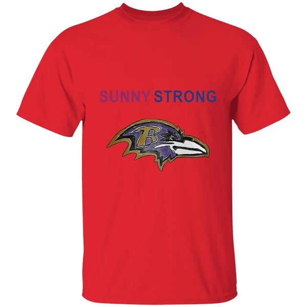 Baltimore Ravens Sunny Strong Cancer Awareness Hand Draw Shirt - Image 4
