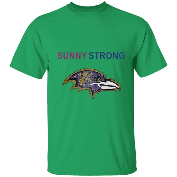 Baltimore Ravens Sunny Strong Cancer Awareness Hand Draw Shirt - Image 8