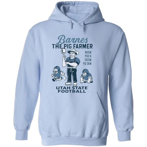Barnes The Pig Farmer Raisin Pigs And Tossin Pig Skin Utah State Football Hoodie - Image 4