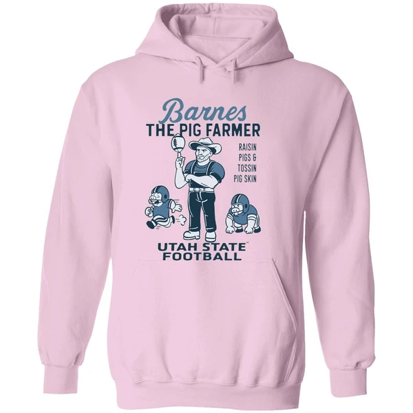 Barnes The Pig Farmer Raisin Pigs And Tossin Pig Skin Utah State Football Hoodie - Image 5