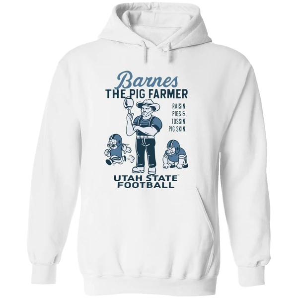 Barnes The Pig Farmer Raisin Pigs And Tossin Pig Skin Utah State Football Hoodie - Image 8