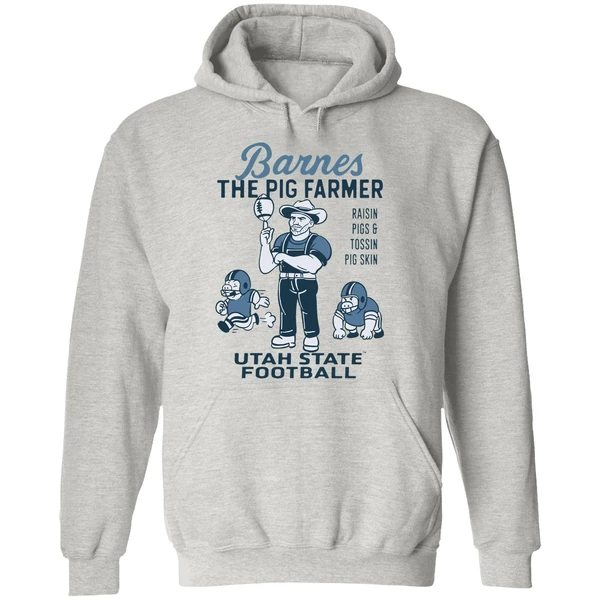Barnes The Pig Farmer Raisin Pigs And Tossin Pig Skin Utah State Football Hoodie - Image 9