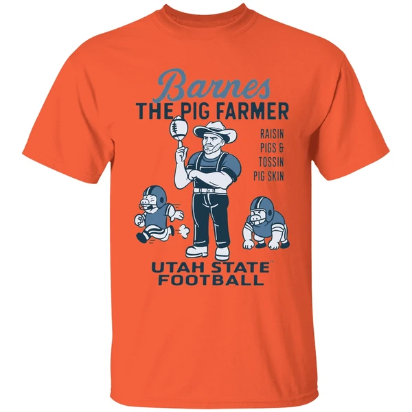 Barnes The Pig Farmer Raisin Pigs And Tossin Pig Skin Utah State Football Shirt - Image 3