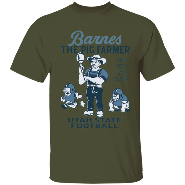 Barnes The Pig Farmer Raisin Pigs And Tossin Pig Skin Utah State Football Shirt - Image 9