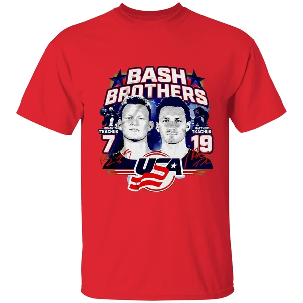 Bash Brothers Brady Tkachuk And Matthew Tkachuk Usa Hockey Shirt - Image 7