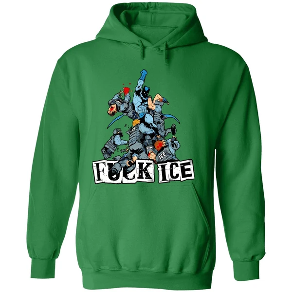 Batman Fuck Ice Police Officers Graphic Hoodie - Image 2