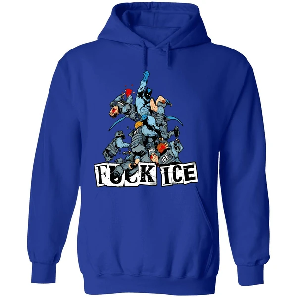 Batman Fuck Ice Police Officers Graphic Hoodie - Image 7