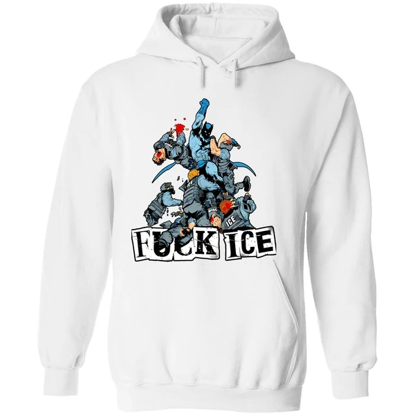 Batman Fuck Ice Police Officers Graphic Hoodie - Image 8