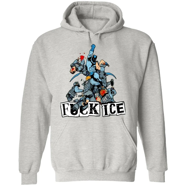 Batman Fuck Ice Police Officers Graphic Hoodie - Image 9