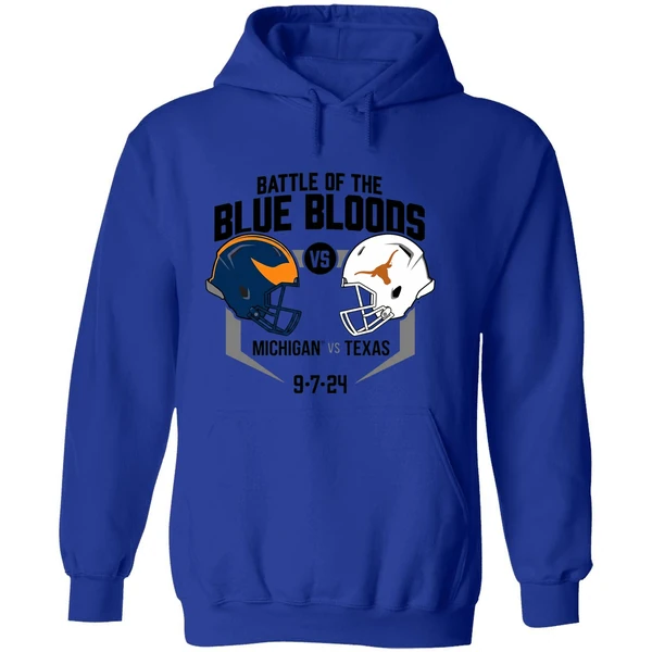 Battle Of Blue Bloods Michigan Wolverines Vs Texas Longhorns The Big House 9 7 2024 Hoodie - Image 7