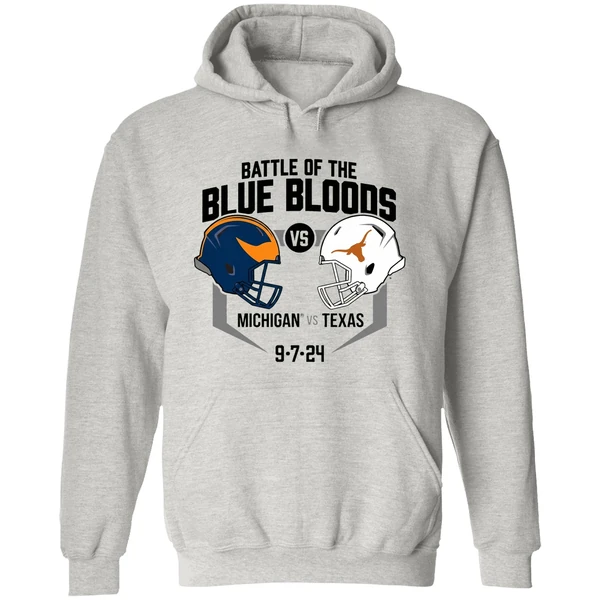 Battle Of Blue Bloods Michigan Wolverines Vs Texas Longhorns The Big House 9 7 2024 Hoodie - Image 9