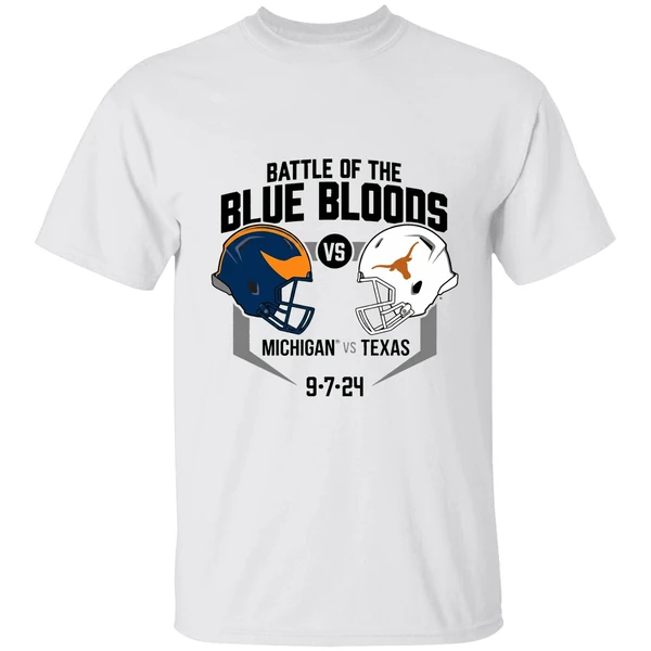 Battle Of Blue Bloods Michigan Wolverines Vs Texas Longhorns The Big House 9 7 2024 Shirt
