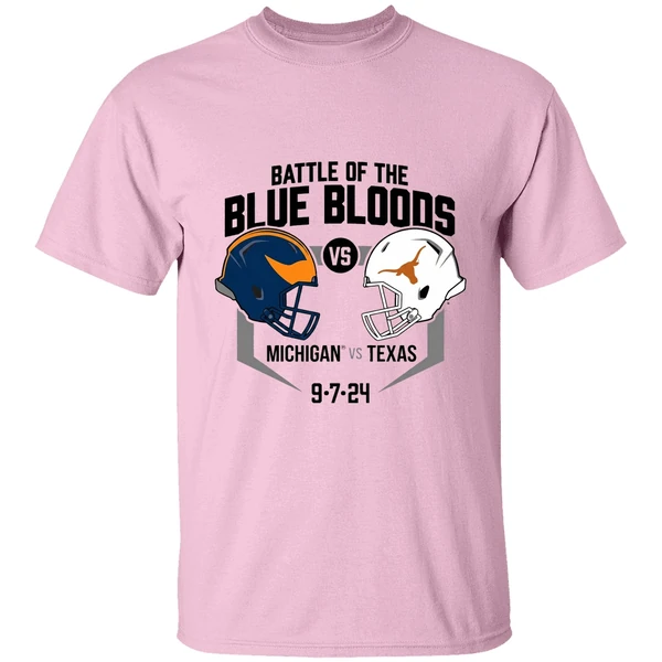 Battle Of Blue Bloods Michigan Wolverines Vs Texas Longhorns The Big House 9 7 2024 Shirt - Image 2