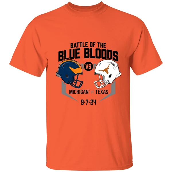 Battle Of Blue Bloods Michigan Wolverines Vs Texas Longhorns The Big House 9 7 2024 Shirt - Image 3
