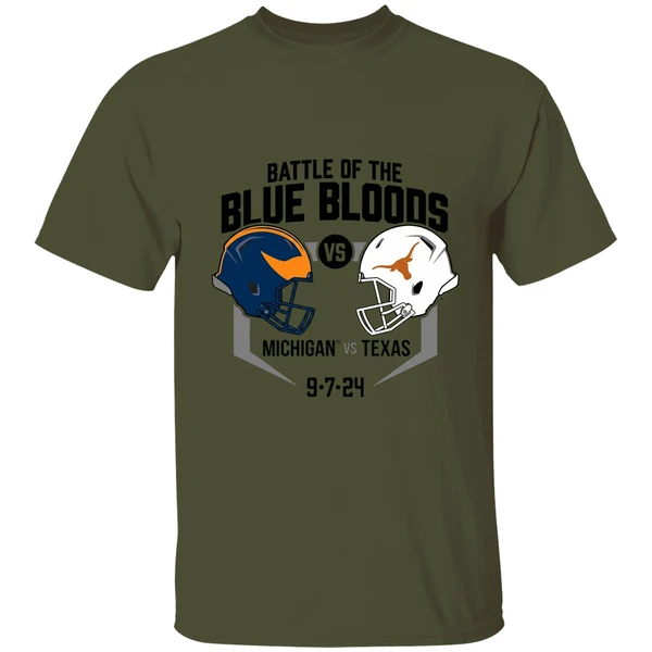 Battle Of Blue Bloods Michigan Wolverines Vs Texas Longhorns The Big House 9 7 2024 Shirt - Image 9