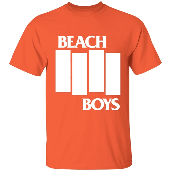 beach boys black flag logo parody shirt orange