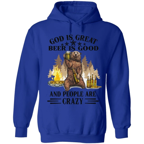 Bear God Is Great Beer Is Good Hoodie