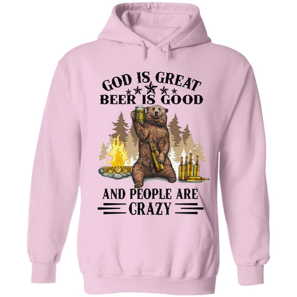 Bear God Is Great Beer Is Good Hoodie - Image 4