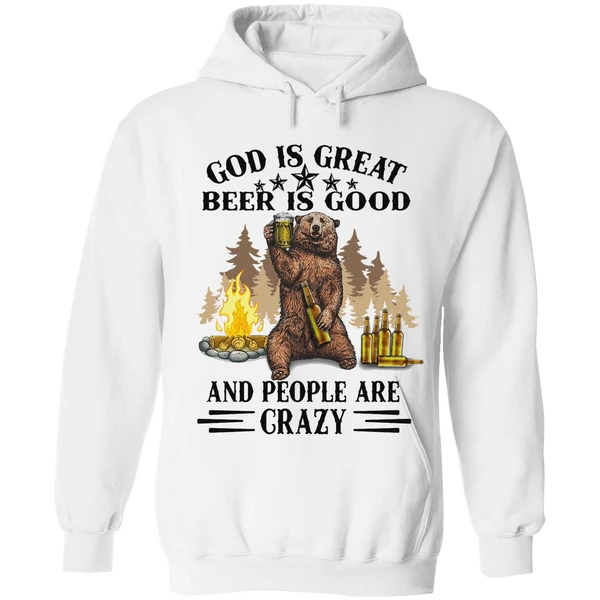 Bear God Is Great Beer Is Good Hoodie - Image 6