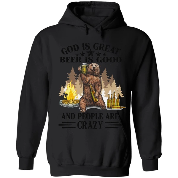 Bear God Is Great Beer Is Good Hoodie - Image 8