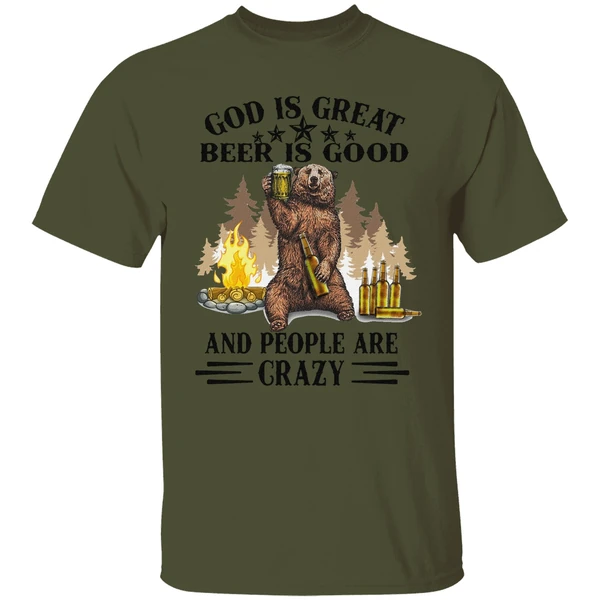 Bear God Is Great Beer Is Good Shirt - Image 3