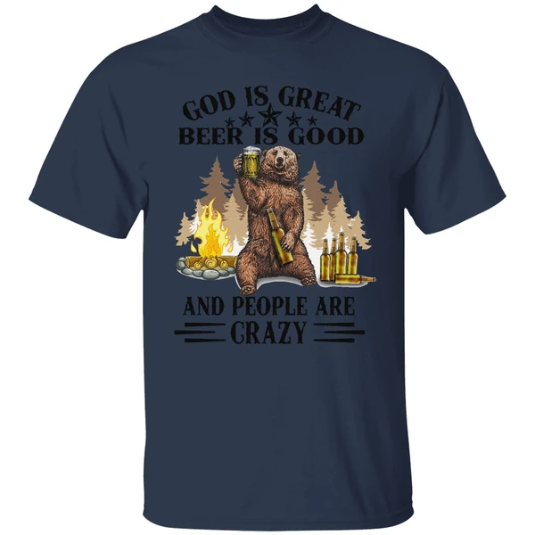 Bear God Is Great Beer Is Good Shirt - Image 4