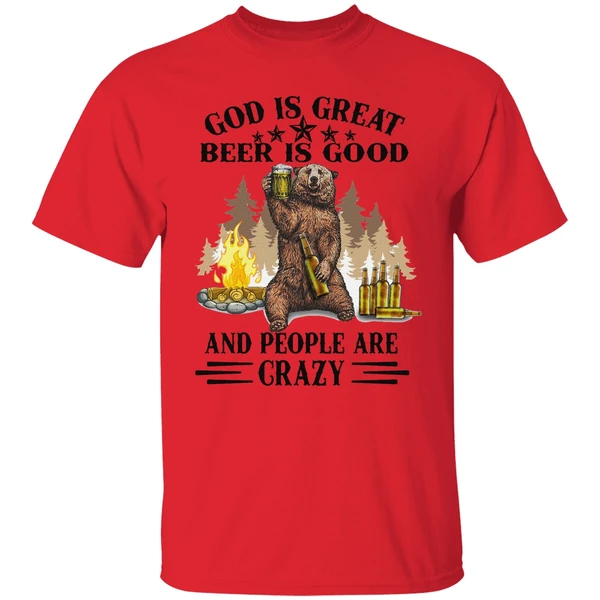 Bear God Is Great Beer Is Good Shirt - Image 6