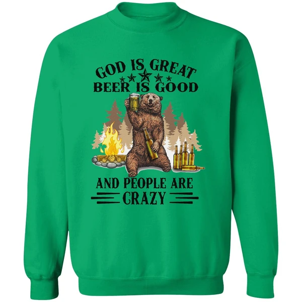 Bear God Is Great Beer Is Good Sweatshirt - Image 2