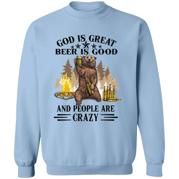 Bear God Is Great Beer Is Good Sweatshirt - Image 3