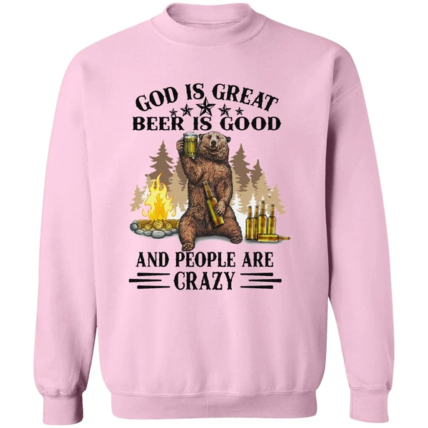 Bear God Is Great Beer Is Good Sweatshirt - Image 4