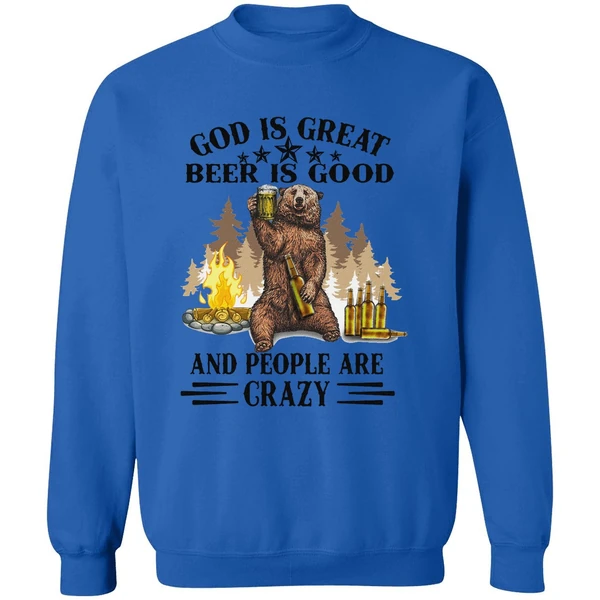 Bear God Is Great Beer Is Good Sweatshirt - Image 8