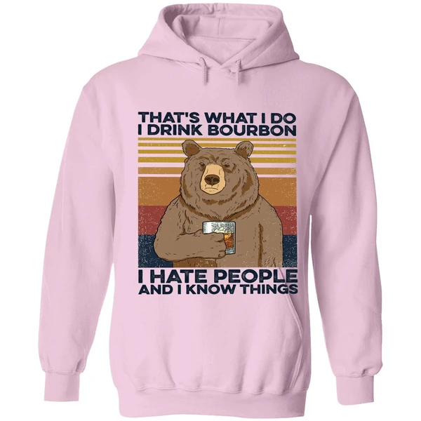 Bear That's What I Do I Drink Bourbon Hoodie - Image 4