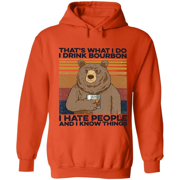 Bear That's What I Do I Drink Bourbon Hoodie - Image 5