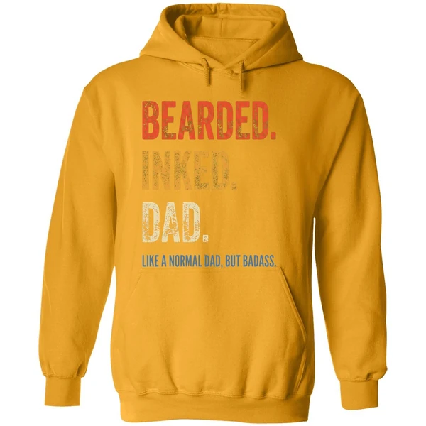 Bearded Inked Dad Like A Normal Dad But Badass Hoodie