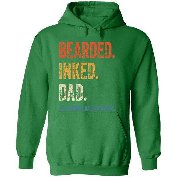 Bearded Inked Dad Like A Normal Dad But Badass Hoodie - Image 2
