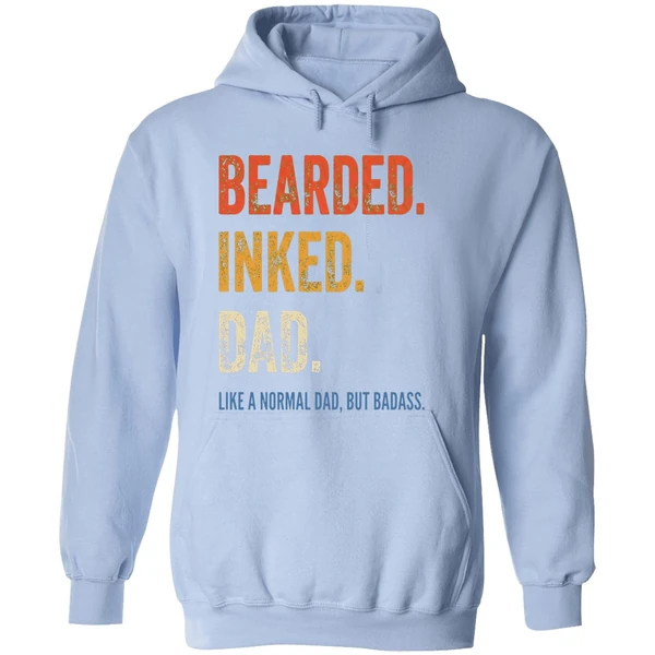 Bearded Inked Dad Like A Normal Dad But Badass Hoodie - Image 4
