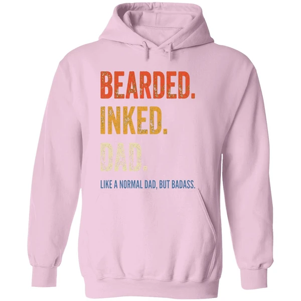 Bearded Inked Dad Like A Normal Dad But Badass Hoodie - Image 5
