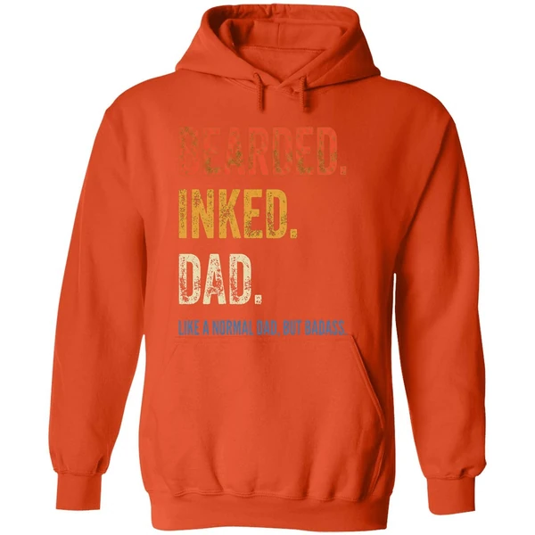 Bearded Inked Dad Like A Normal Dad But Badass Hoodie - Image 6