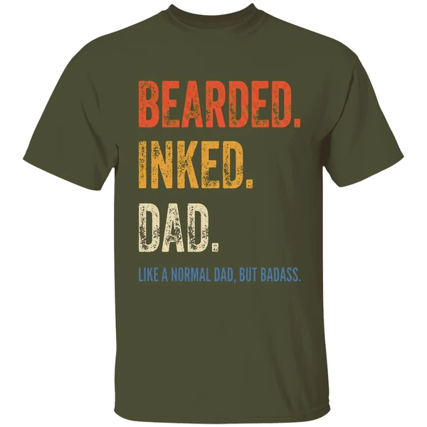 Bearded Inked Dad Like A Normal Dad But Badass Shirt - Image 4