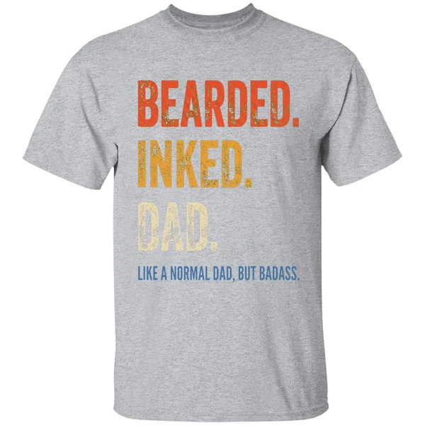 Bearded Inked Dad Like A Normal Dad But Badass Shirt - Image 9