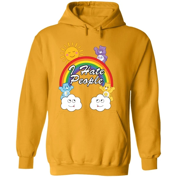 Bears Rainbow I Hate People Hoodie