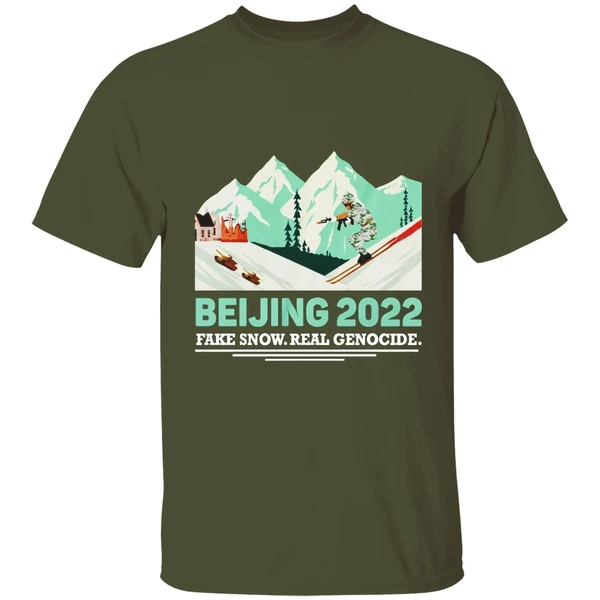 beijing-2022-fake-snow-real-genocide-shirt-militarygreen