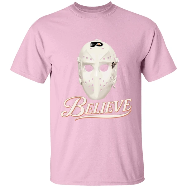 believe mask philadelphia flyers shirt lightpink