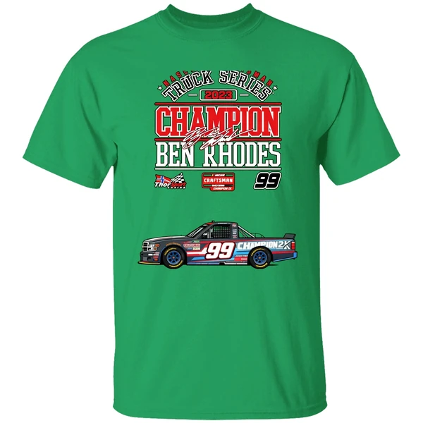 Ben Rhodes Checkered Flag Sports 2023 Nascar Craftsman Truck Series Champion Shirt